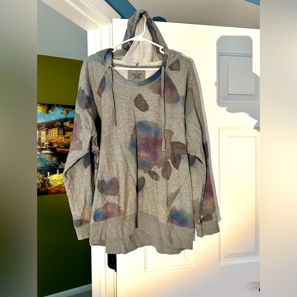 DKNY floral hooded sweatshirt xxl